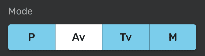 Aperture priority button
